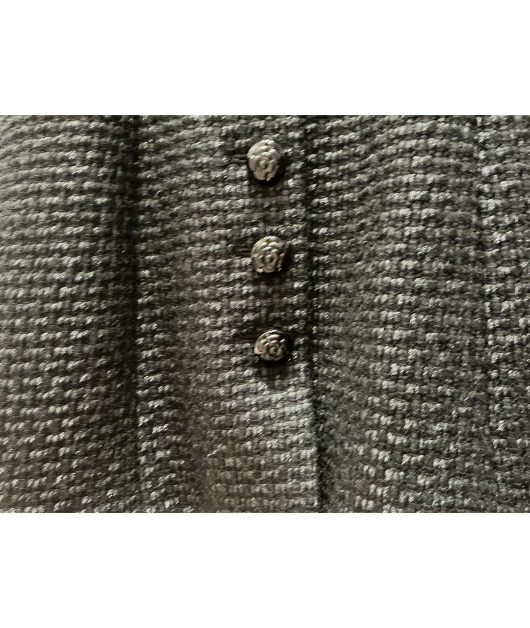 CHANEL Черный твидовый жакет/пиджак, фото 5