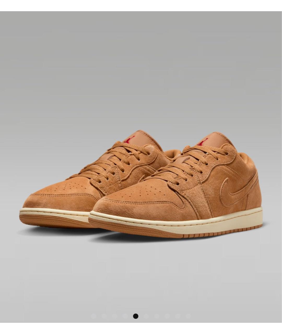 JORDAN Бежевые замшевые низкие кроссовки / кеды, фото 3