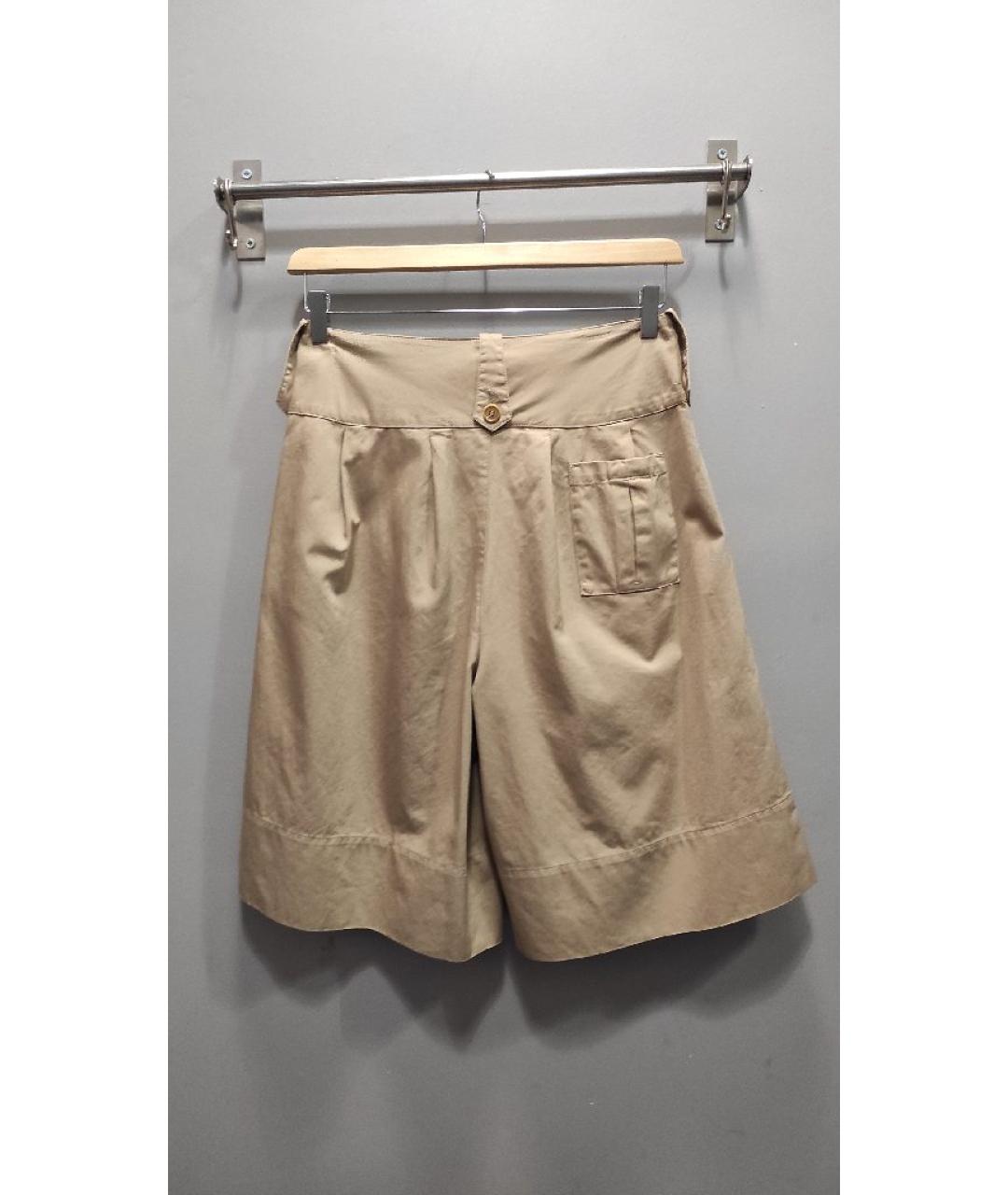 SPORTMAX Бежевая хлопковая юбка-шорты, фото 2