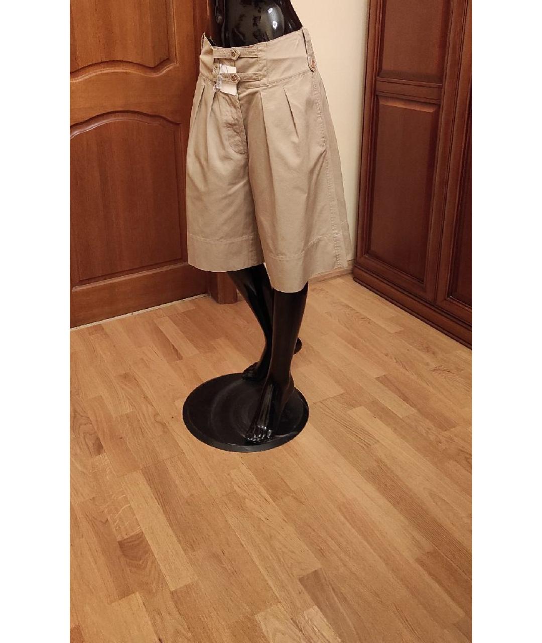 SPORTMAX Бежевая хлопковая юбка-шорты, фото 7