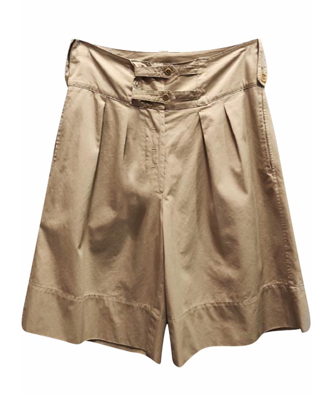SPORTMAX Бежевая хлопковая юбка-шорты, фото 1