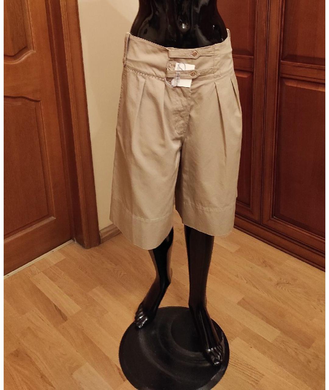 SPORTMAX Бежевая хлопковая юбка-шорты, фото 9