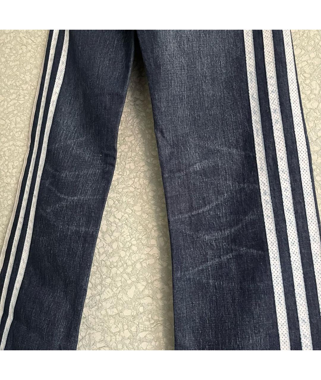 Y-3 Голубые хлопковые прямые джинсы, фото 4