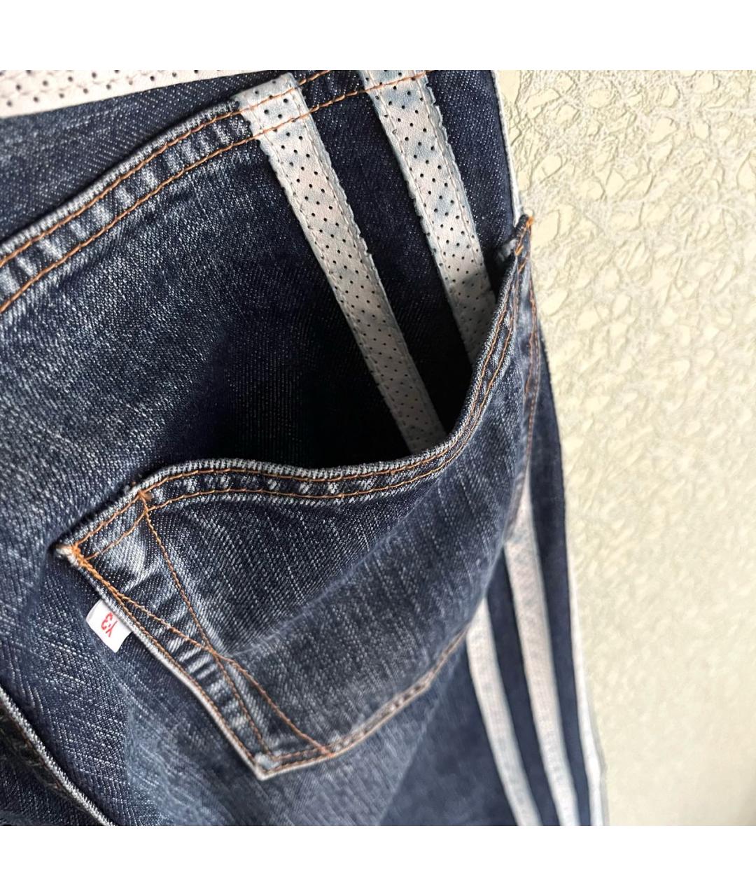 Y-3 Голубые хлопковые прямые джинсы, фото 6