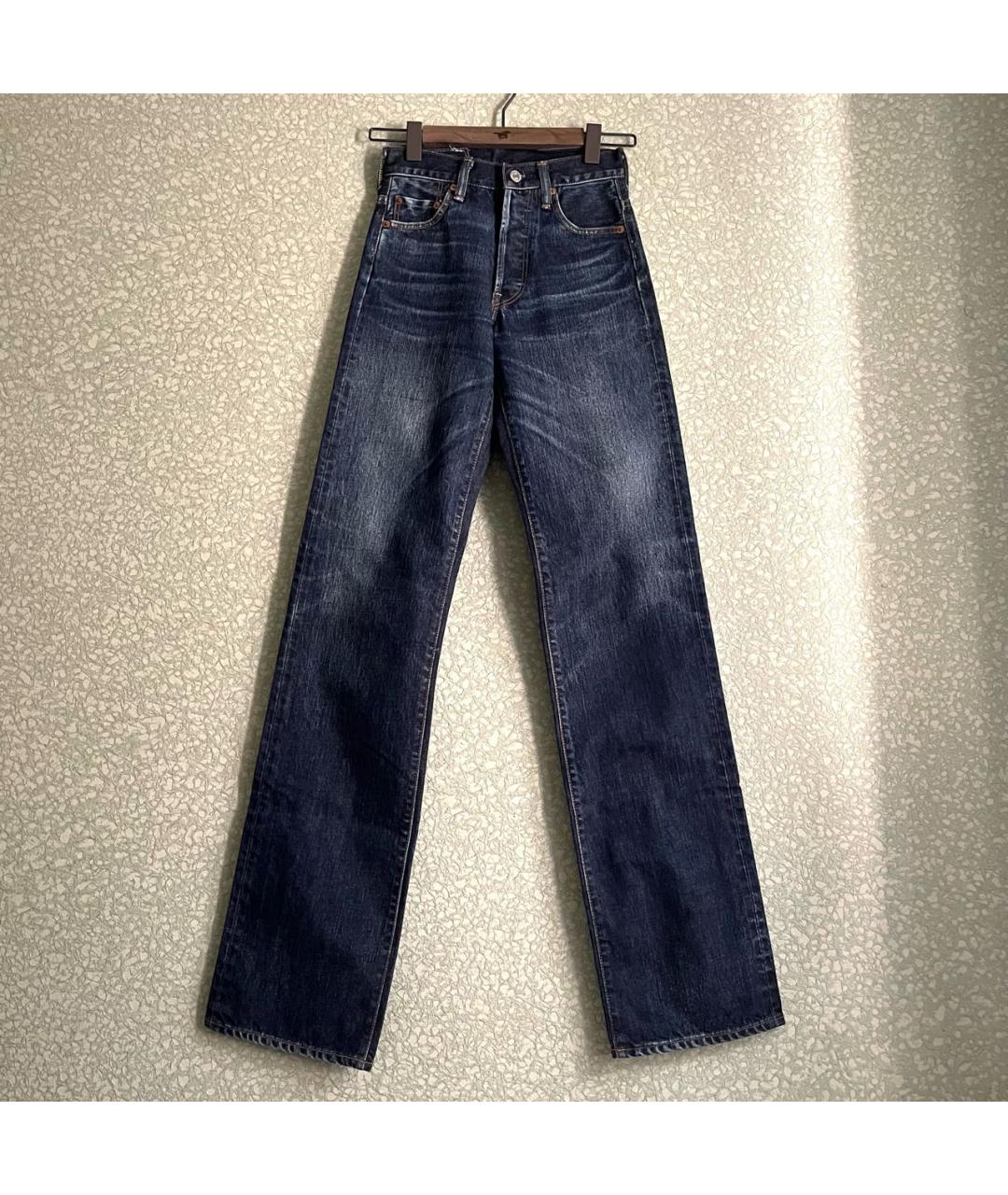 Y-3 Голубые хлопковые прямые джинсы, фото 2