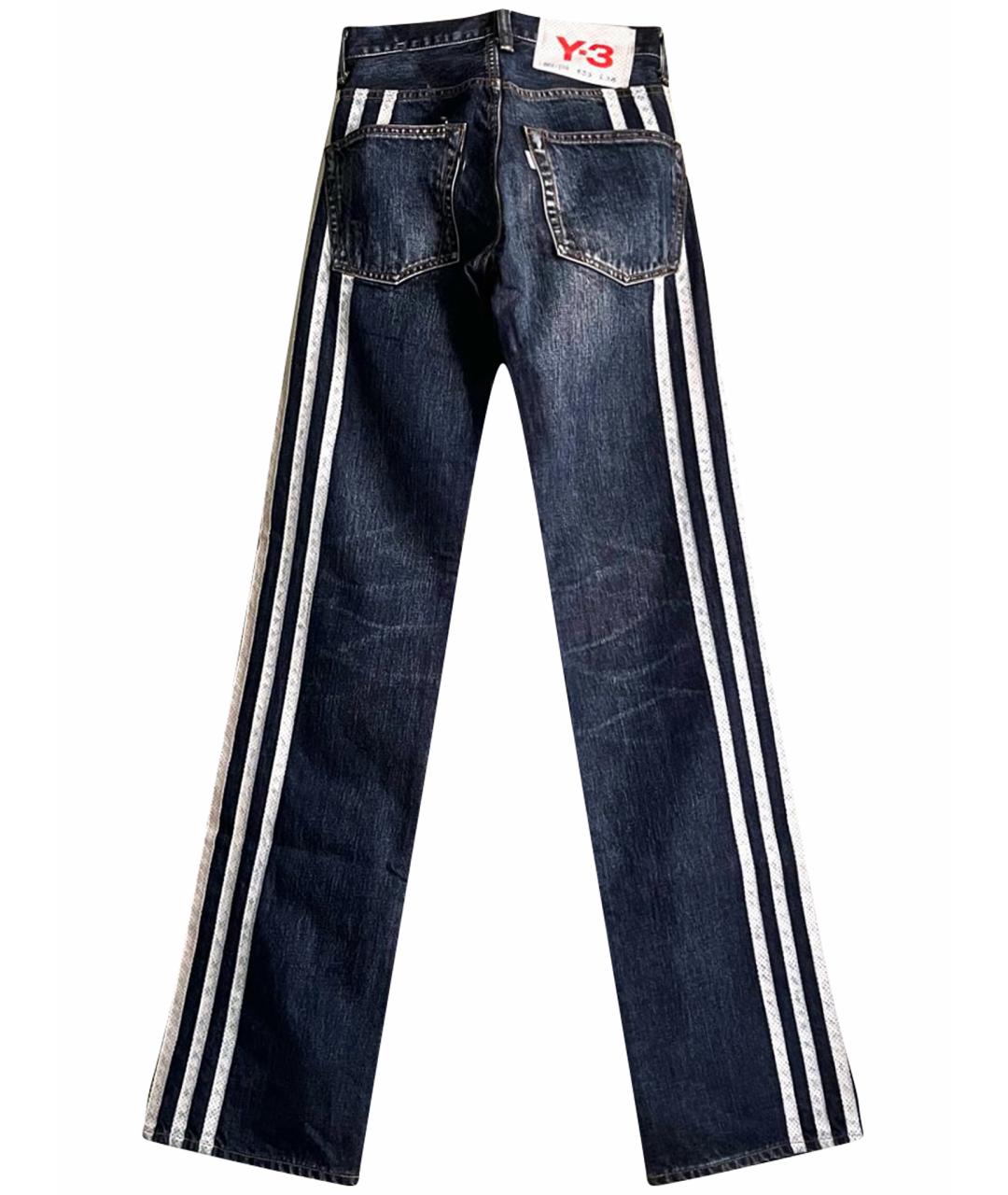 Y-3 Голубые хлопковые прямые джинсы, фото 1