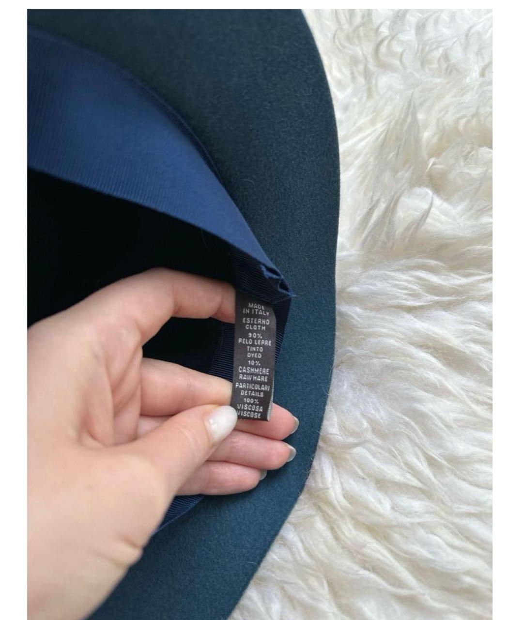 LORO PIANA Зеленая кашемировая шляпа, фото 4