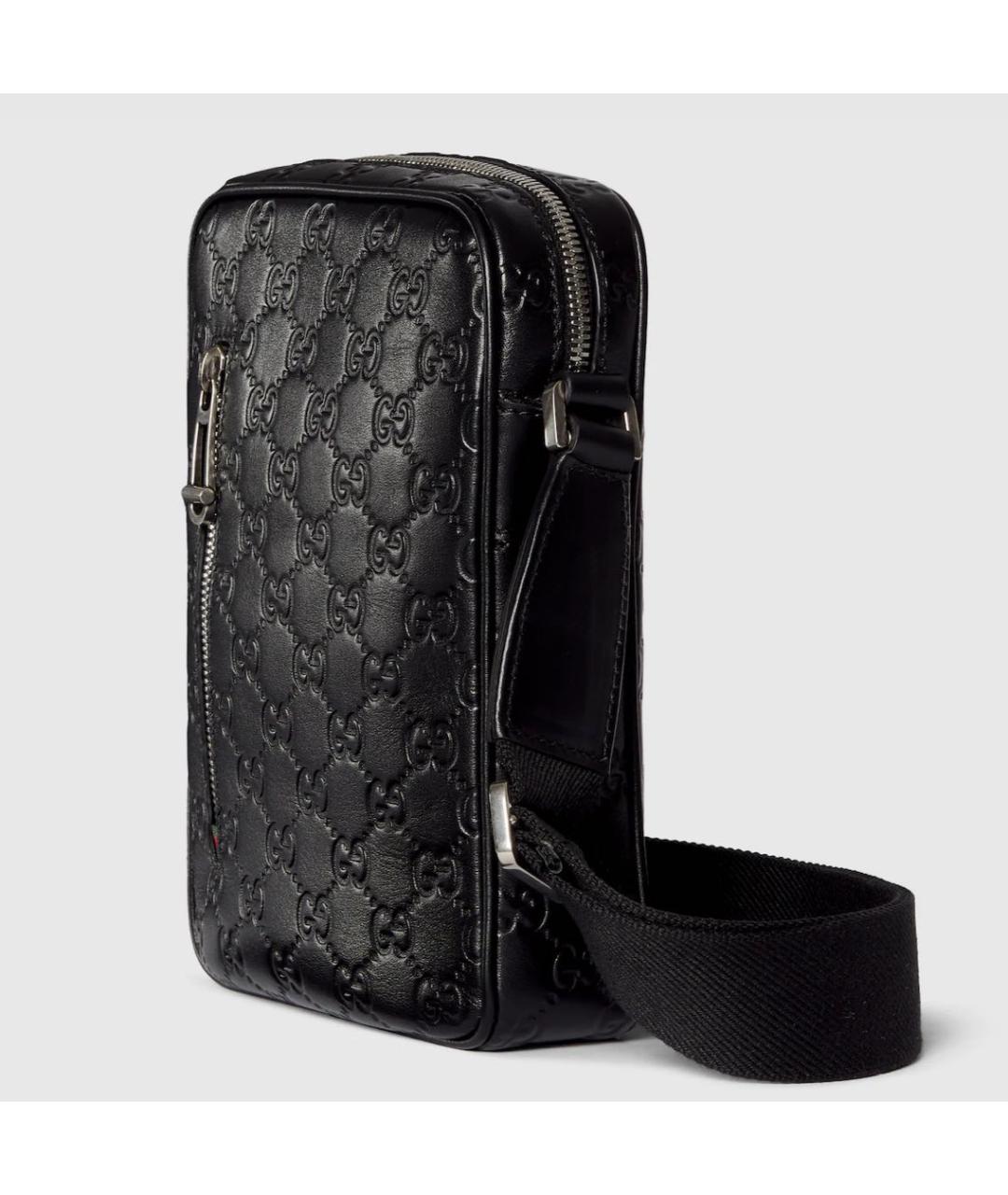 GUCCI Черная кожаная сумка на плечо, фото 2