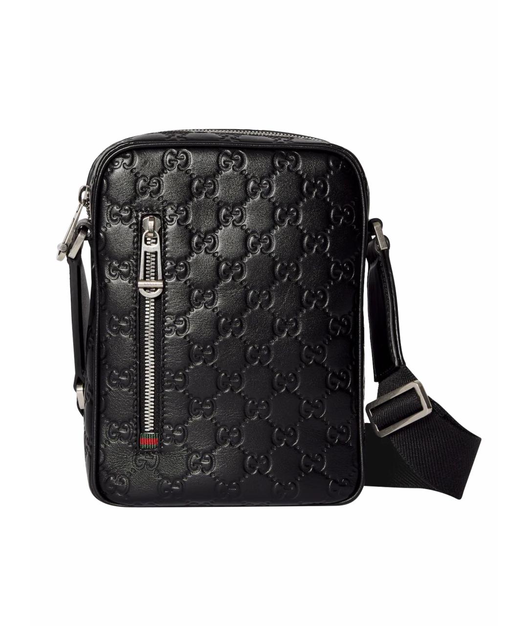 GUCCI Черная кожаная сумка на плечо, фото 1