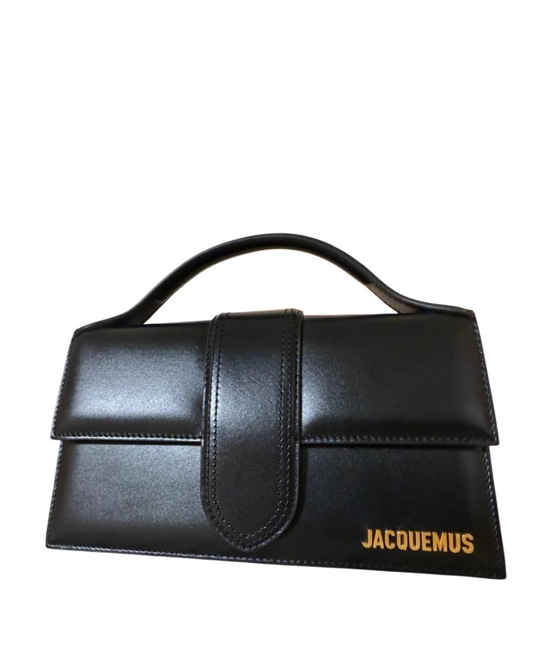 JACQUEMUS Черная кожаная сумка через плечо, фото 1