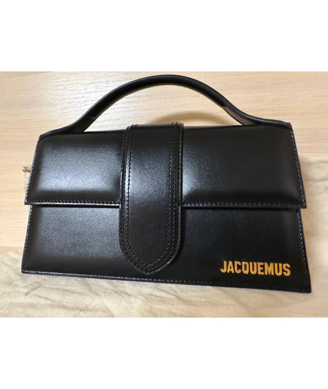 JACQUEMUS Черная кожаная сумка через плечо, фото 7