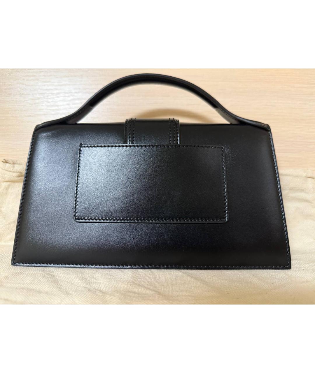 JACQUEMUS Черная кожаная сумка через плечо, фото 3