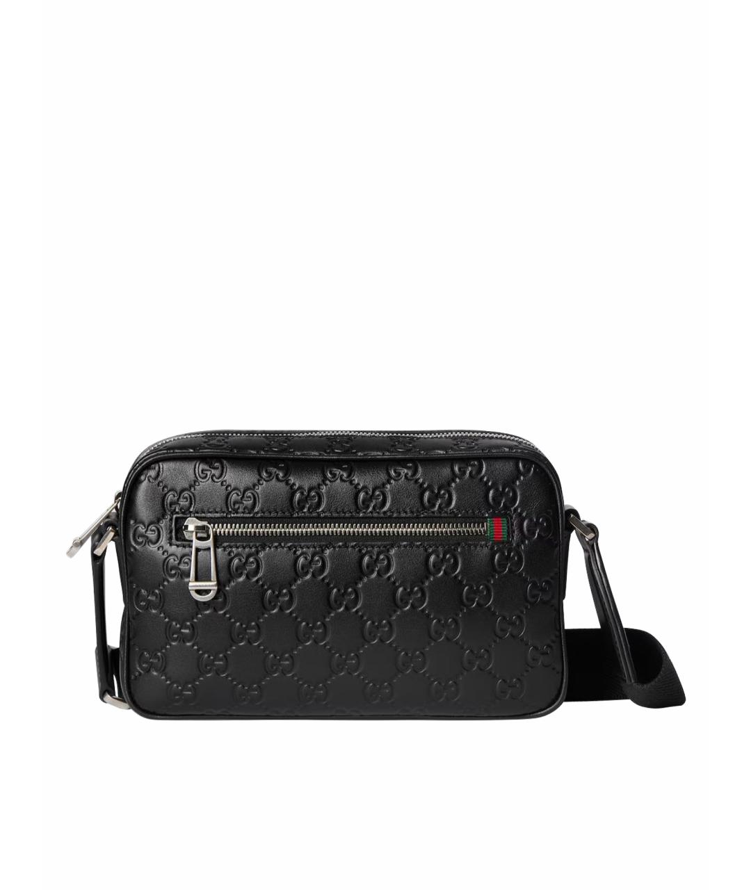 GUCCI Черная кожаная сумка на плечо, фото 1