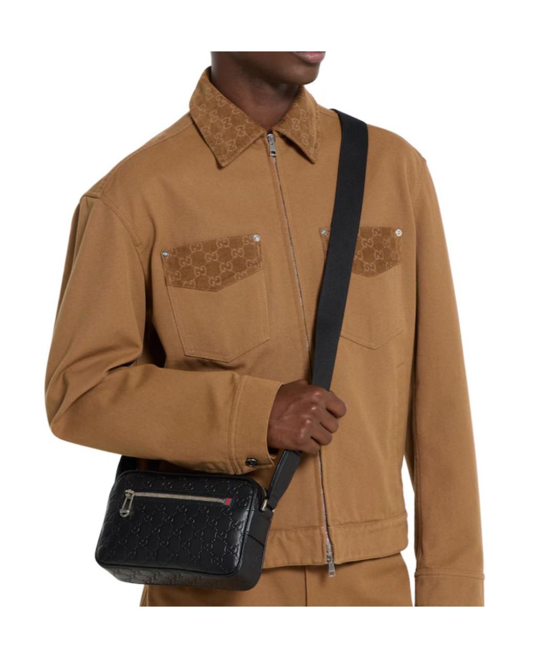 GUCCI Черная кожаная сумка на плечо, фото 3