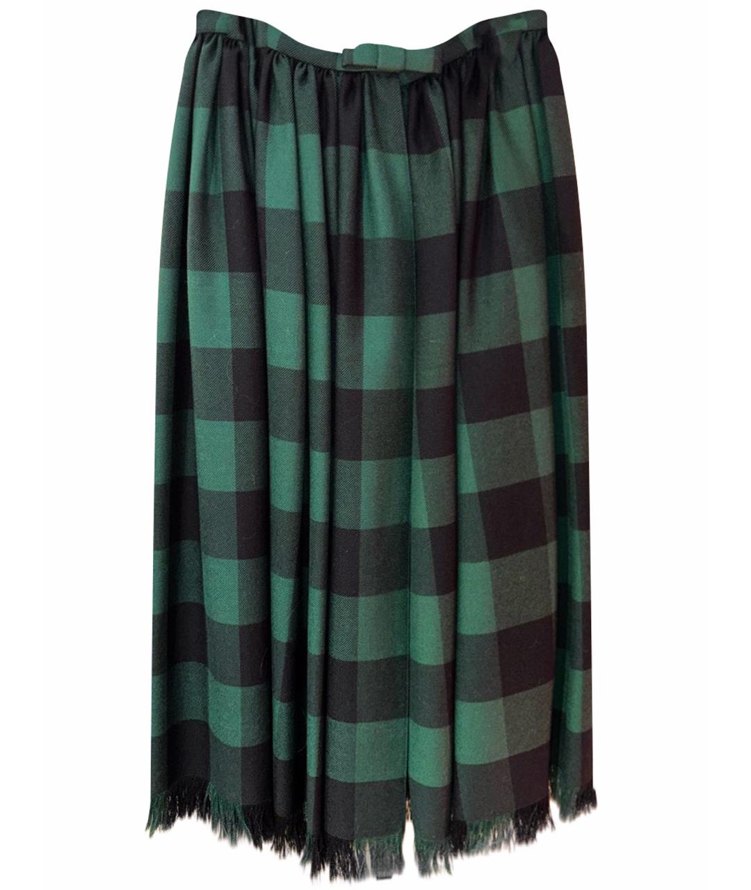 CHRISTIAN DIOR Зеленая шерстяная юбка макси, фото 1