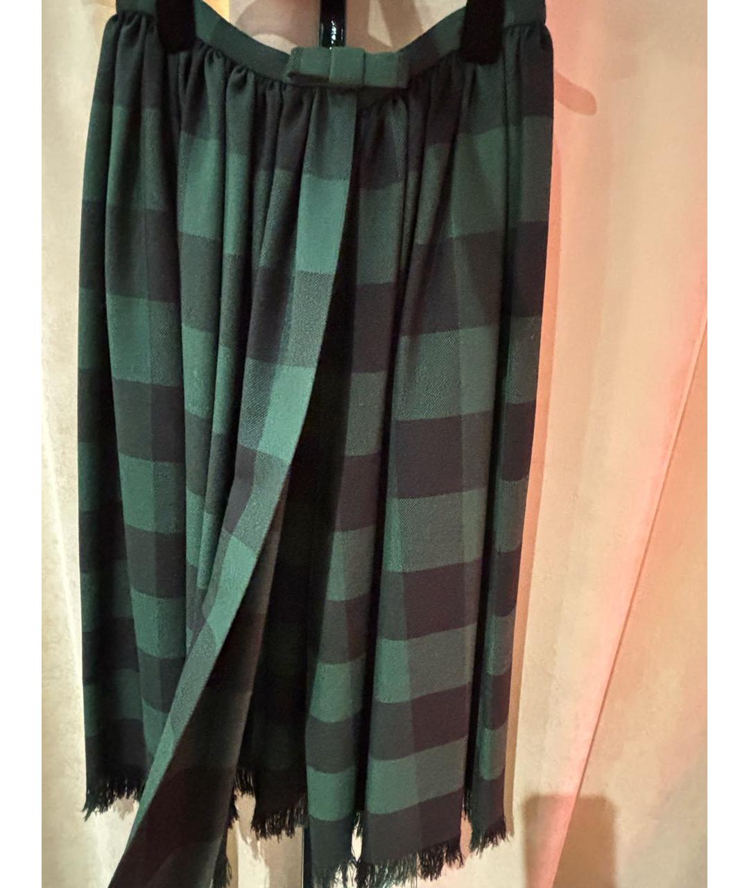 CHRISTIAN DIOR Зеленая шерстяная юбка макси, фото 5
