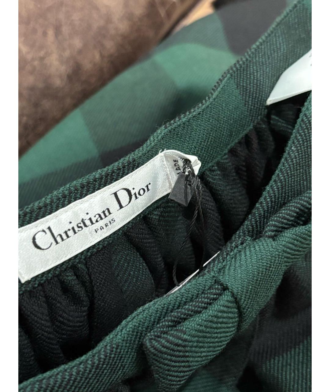 CHRISTIAN DIOR Зеленая шерстяная юбка макси, фото 3