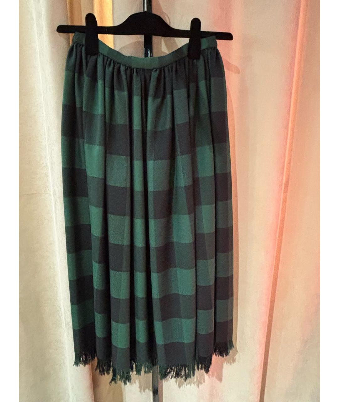 CHRISTIAN DIOR Зеленая шерстяная юбка макси, фото 2