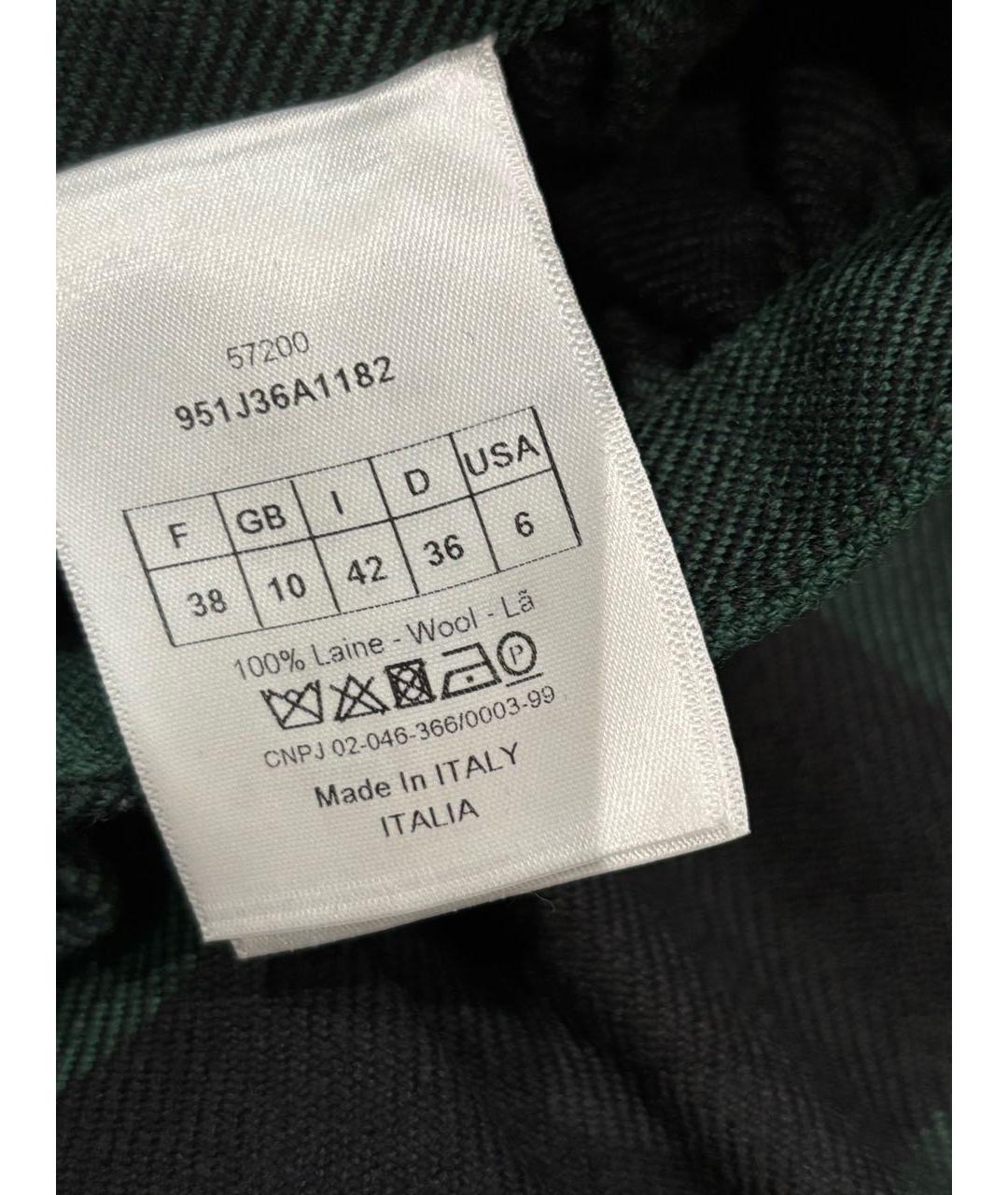 CHRISTIAN DIOR Зеленая шерстяная юбка макси, фото 6