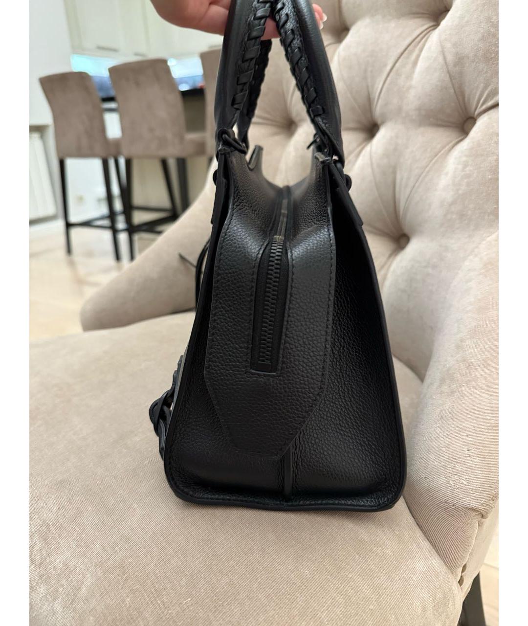 BALENCIAGA Черная кожаная сумка с короткими ручками, фото 6