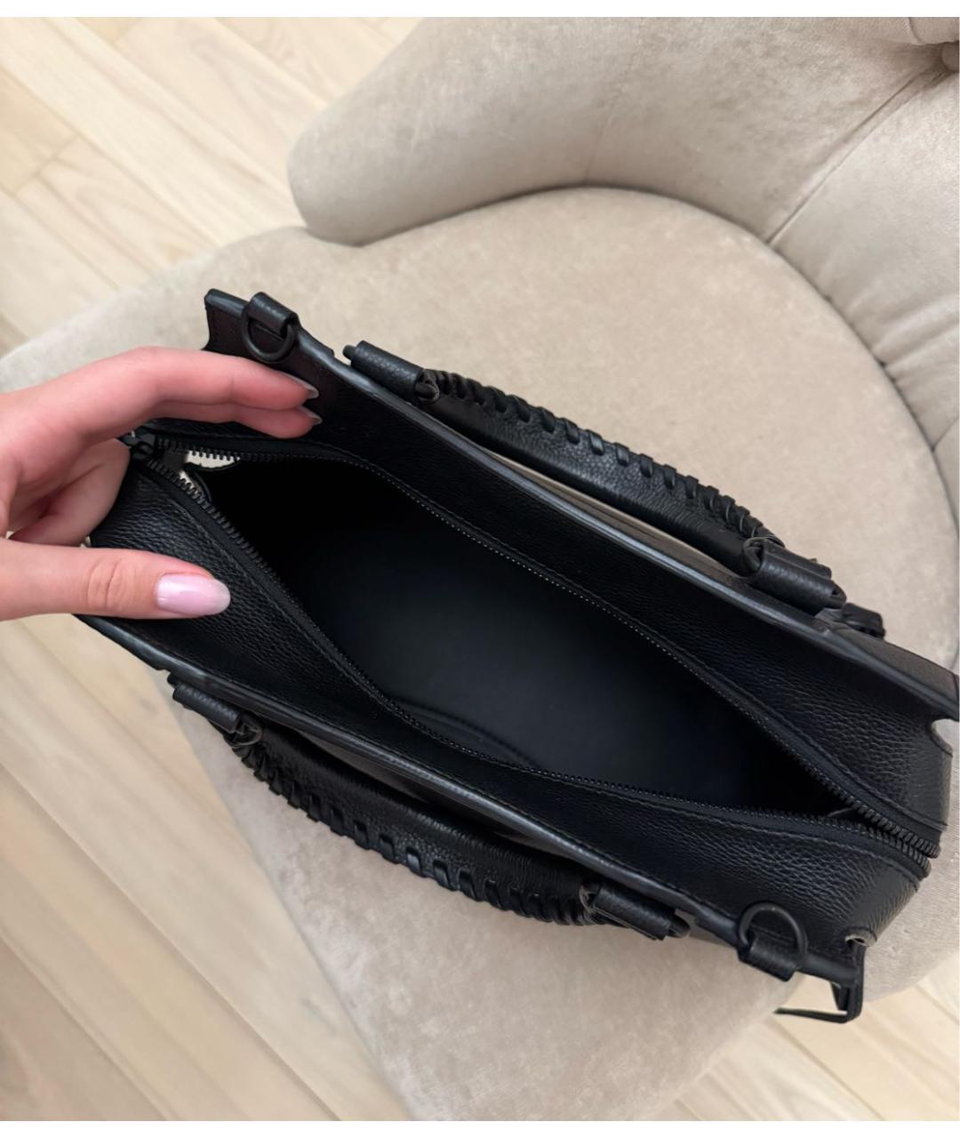 BALENCIAGA Черная кожаная сумка с короткими ручками, фото 4