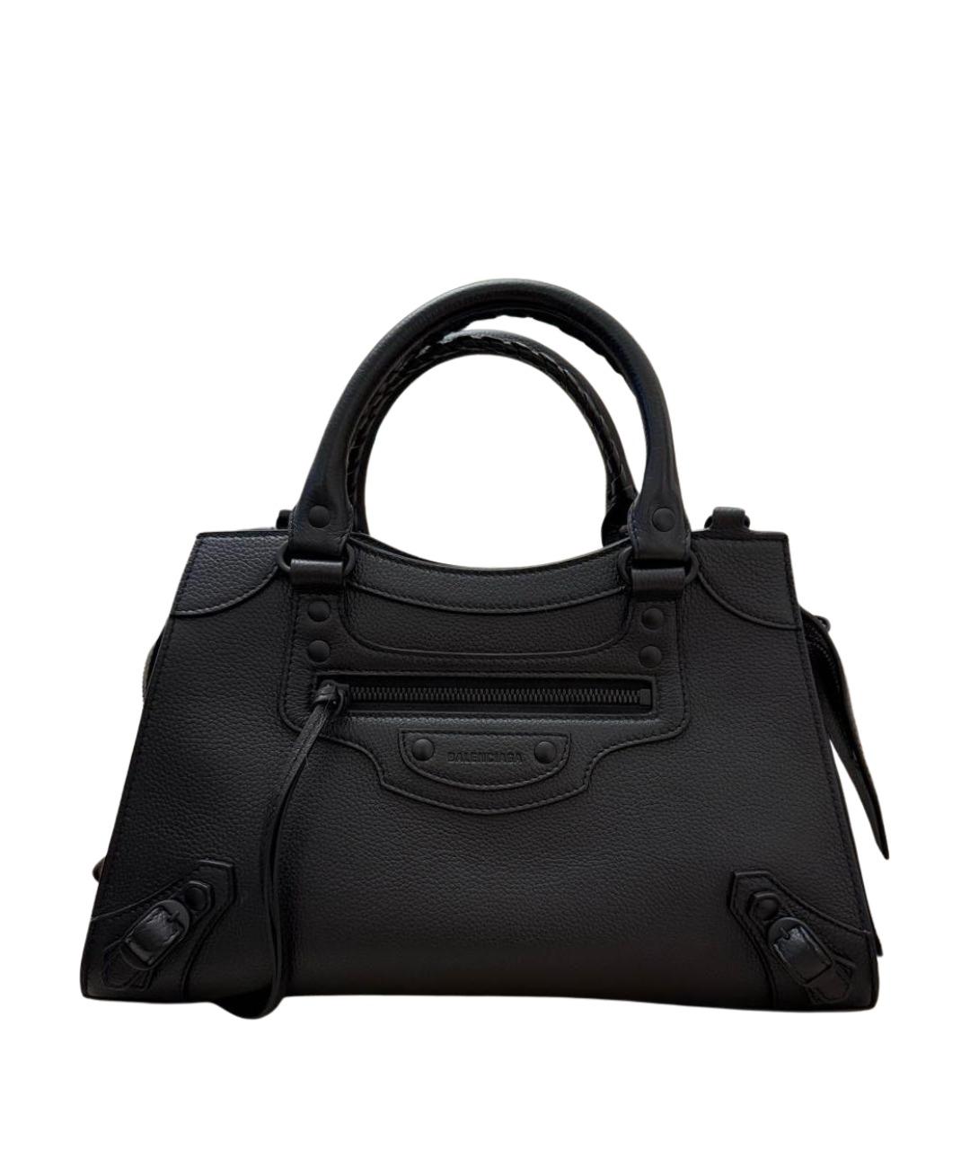 BALENCIAGA Черная кожаная сумка с короткими ручками, фото 1