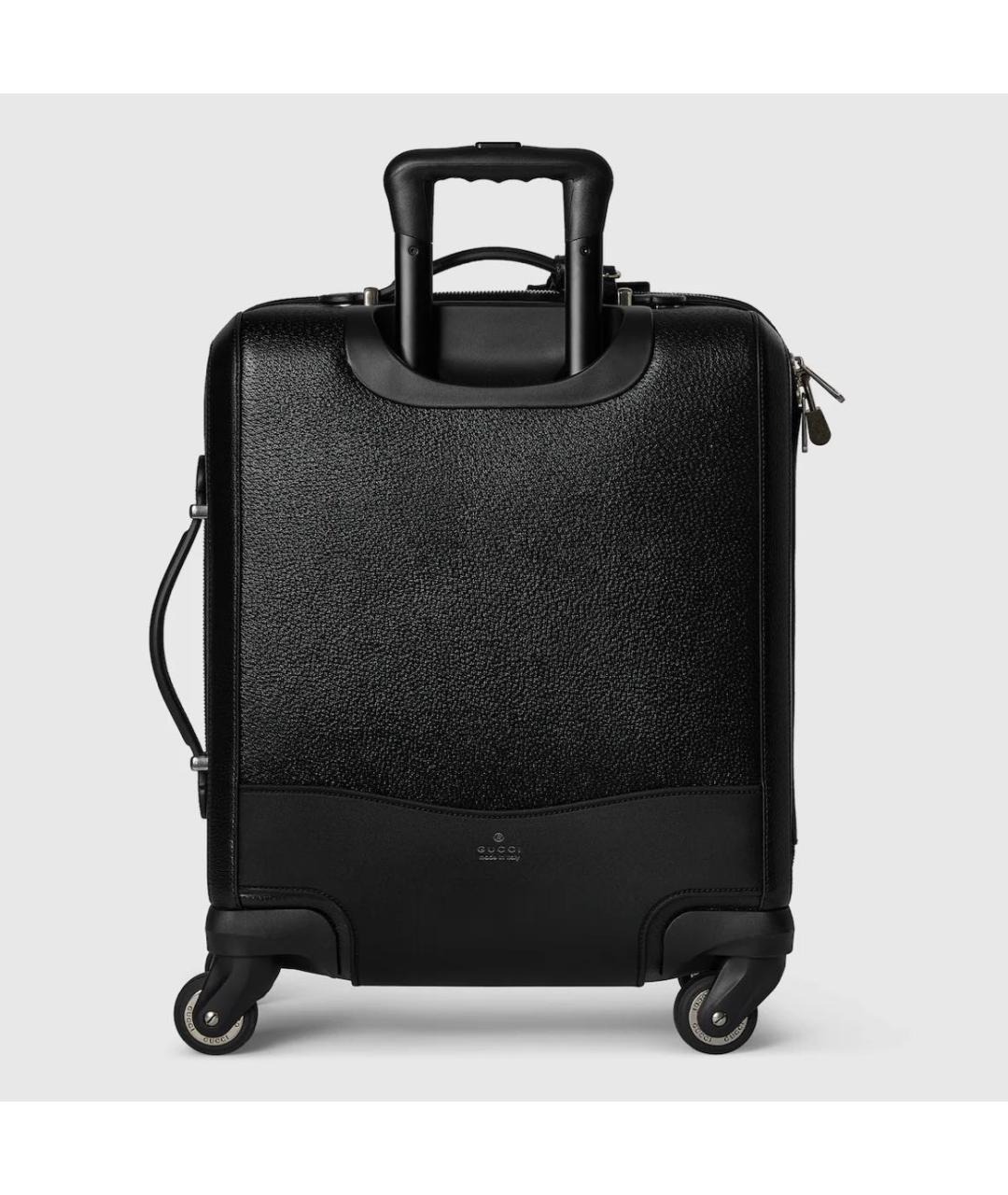 GUCCI Черный кожаный чемодан, фото 4