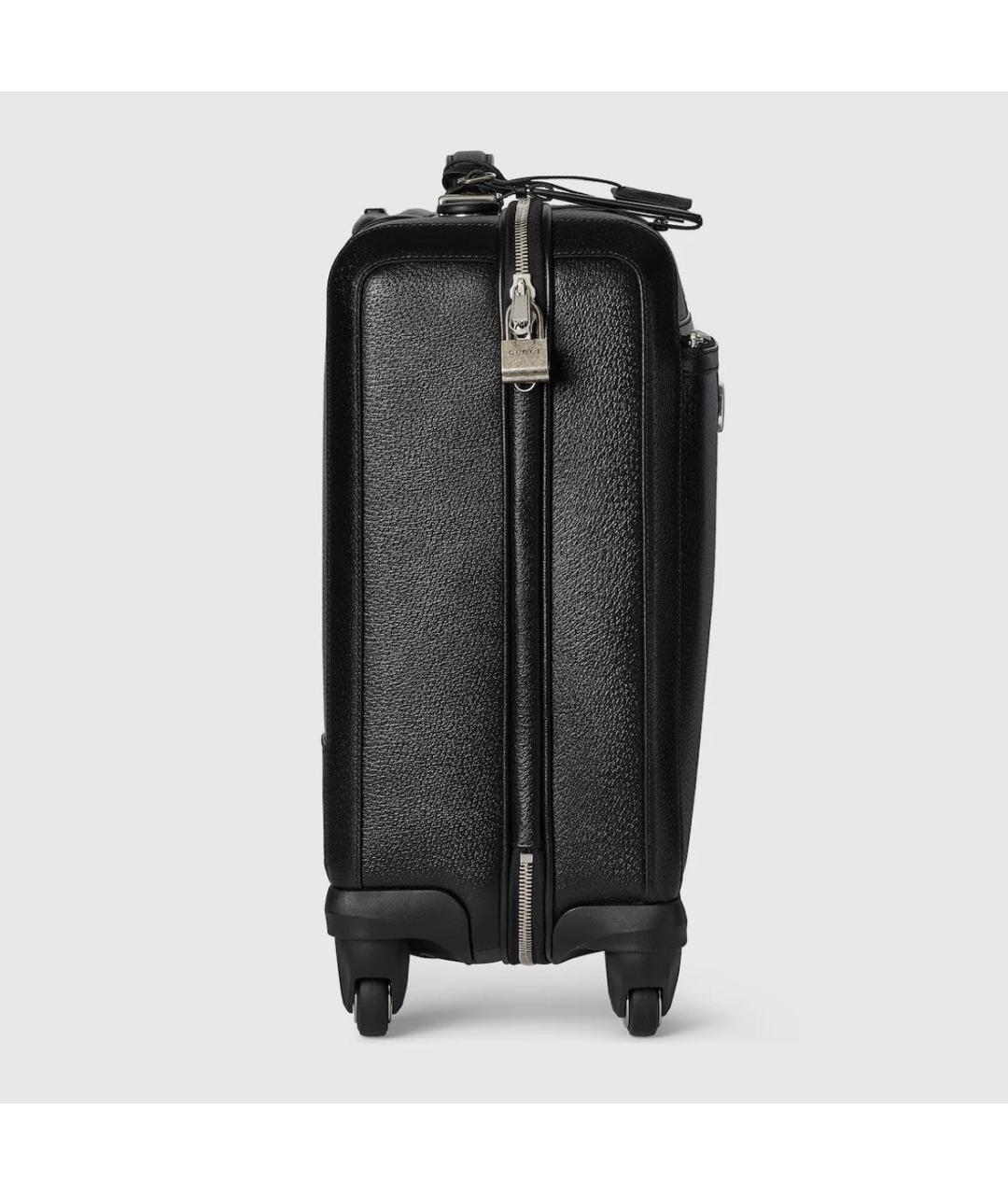 GUCCI Черный кожаный чемодан, фото 5