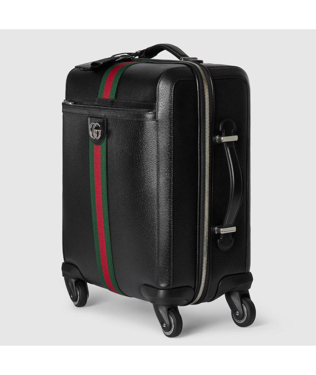 GUCCI Черный кожаный чемодан, фото 2