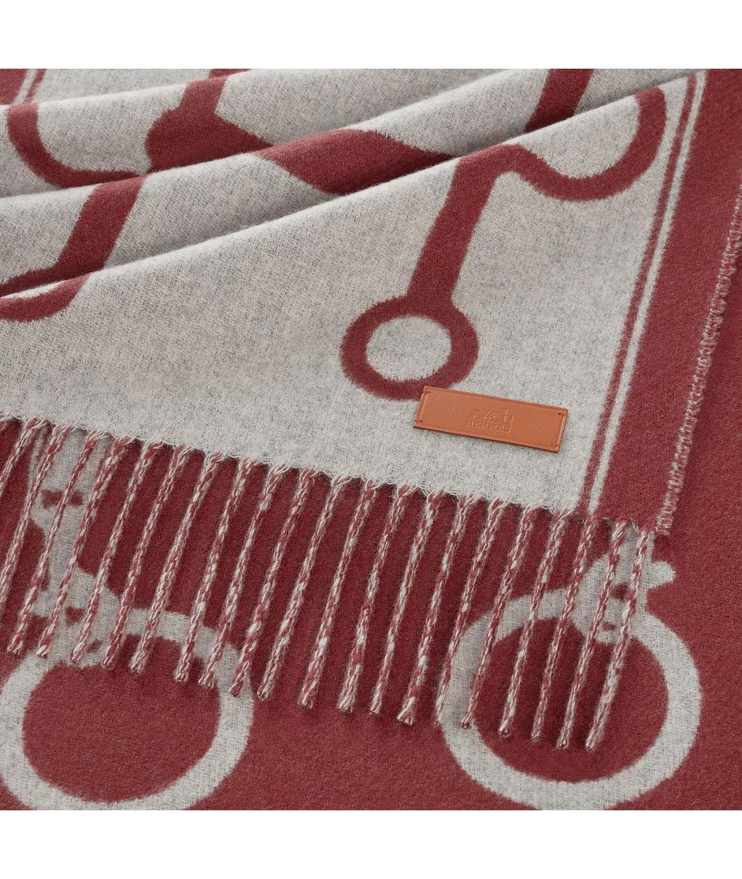 HERMES Красный кашемировый шарф, фото 2