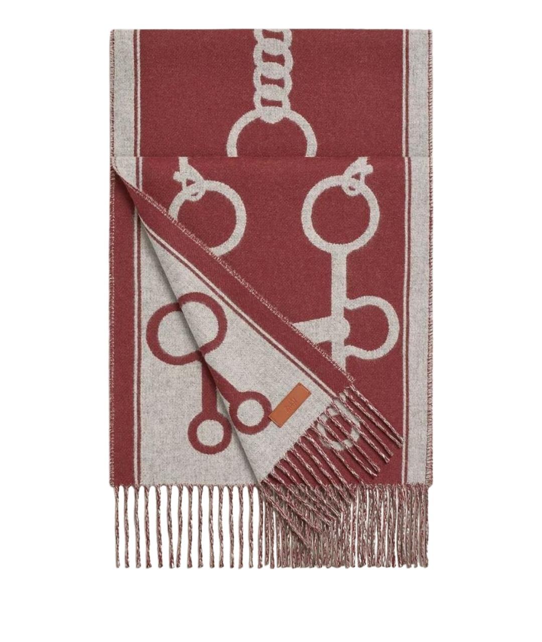 HERMES Красный кашемировый шарф, фото 1