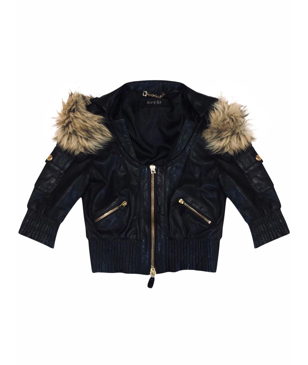 GUCCI Черная кожаная куртка, фото 1