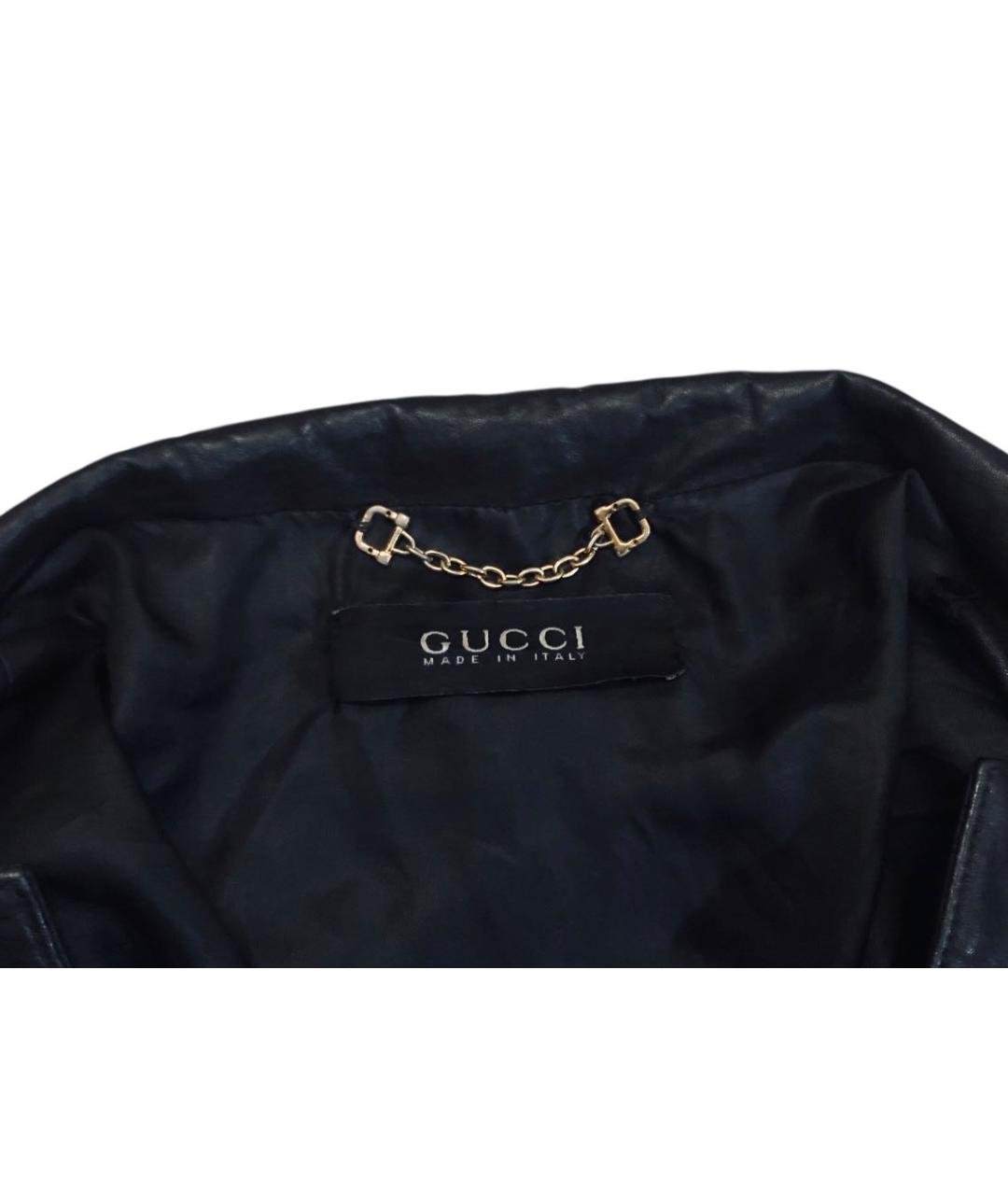 GUCCI Черная кожаная куртка, фото 3