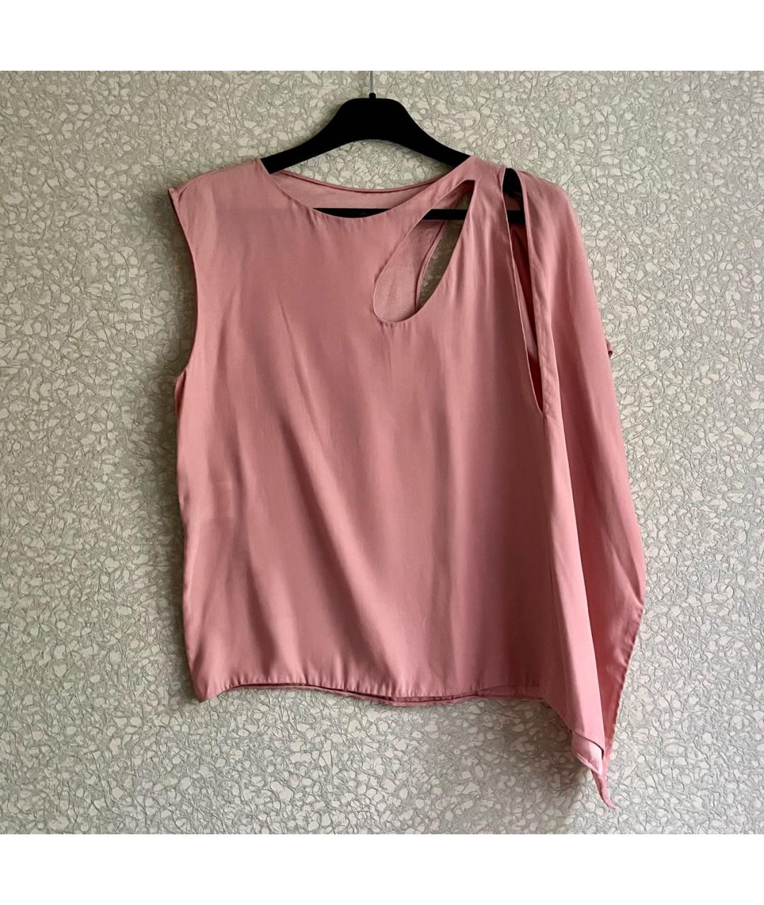 GUCCI Розовая шелковая майка, фото 8