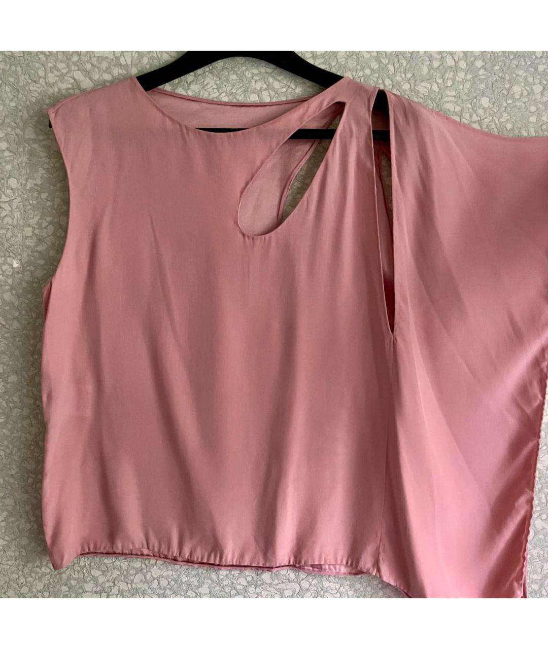GUCCI Розовая шелковая майка, фото 3