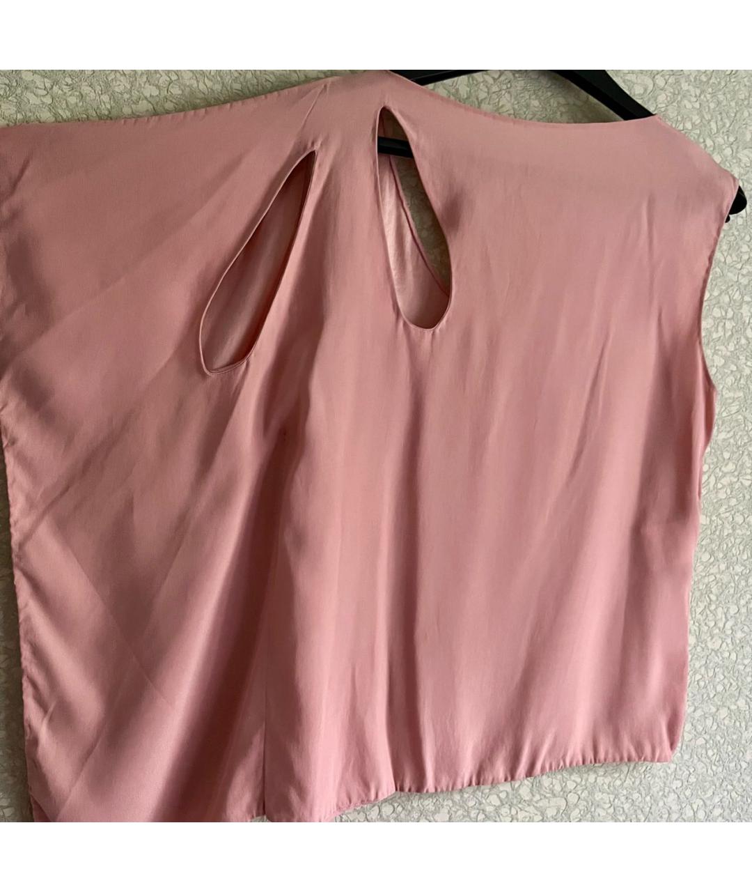 GUCCI Розовая шелковая майка, фото 4