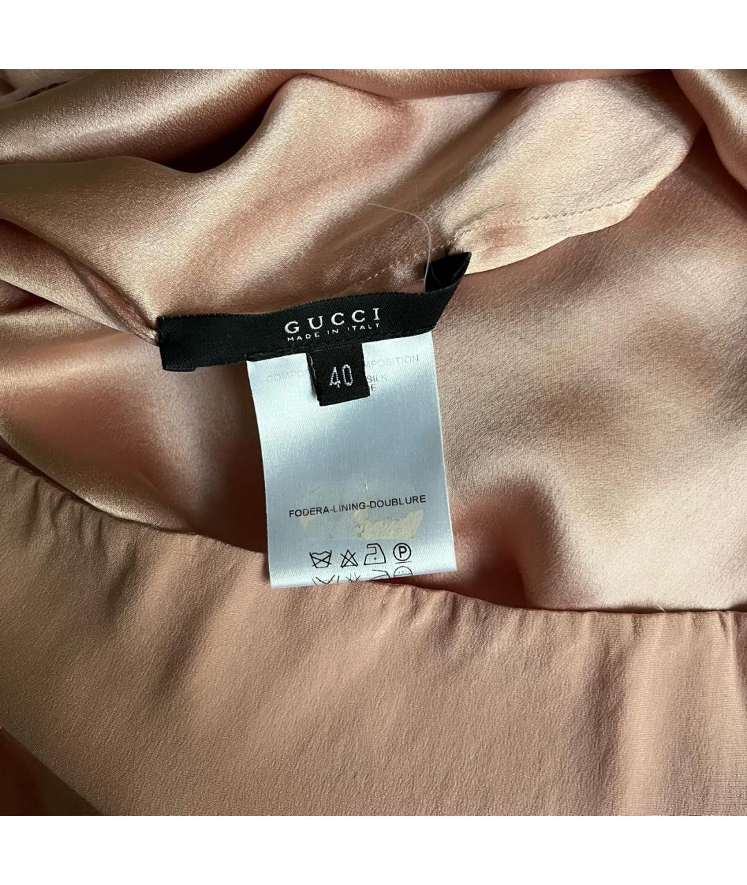 GUCCI Розовая шелковая майка, фото 6
