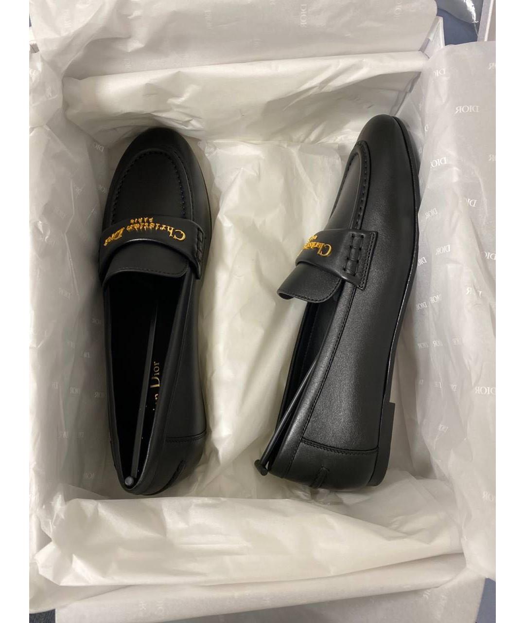 CHRISTIAN DIOR Черные кожаные лоферы, фото 6