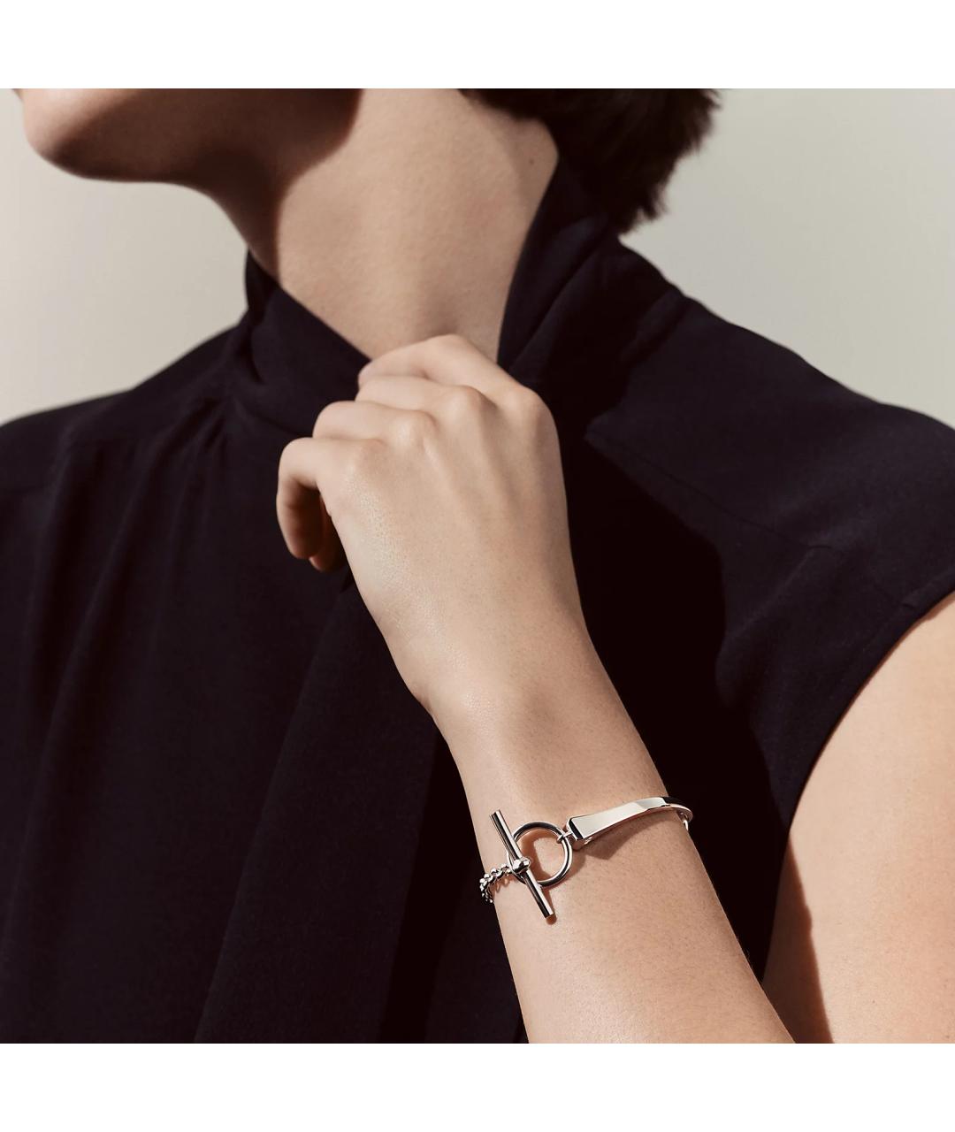 HERMES Серебрянный серебряный браслет, фото 3