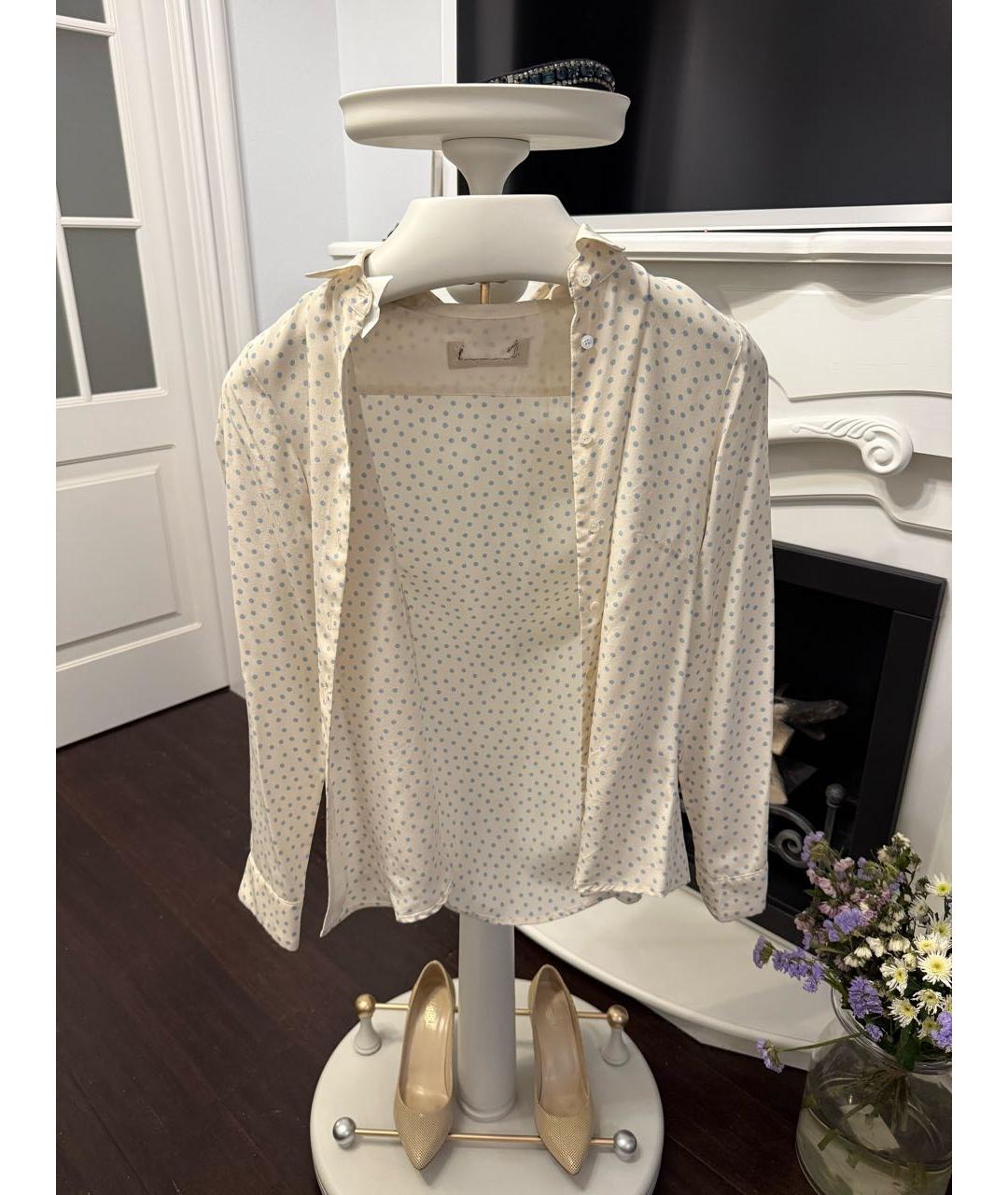 WEEKEND MAX MARA Белая шелковая блузы, фото 4