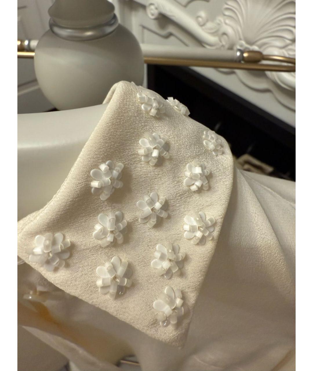 MAX MARA Белая шелковая блузы, фото 3