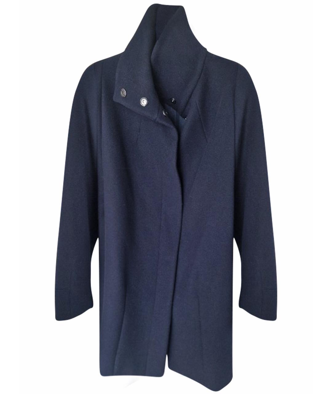 WEEKEND MAX MARA Темно-синее шерстяное пальто, фото 1