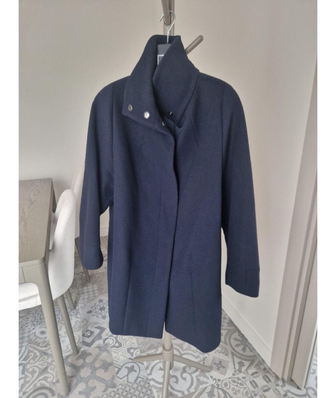 WEEKEND MAX MARA Темно-синее шерстяное пальто, фото 5