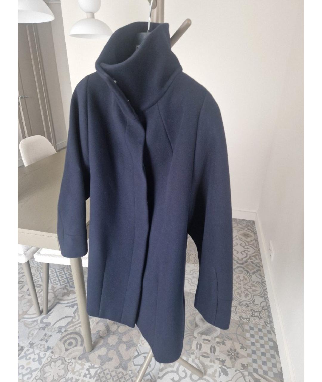 WEEKEND MAX MARA Темно-синее шерстяное пальто, фото 4