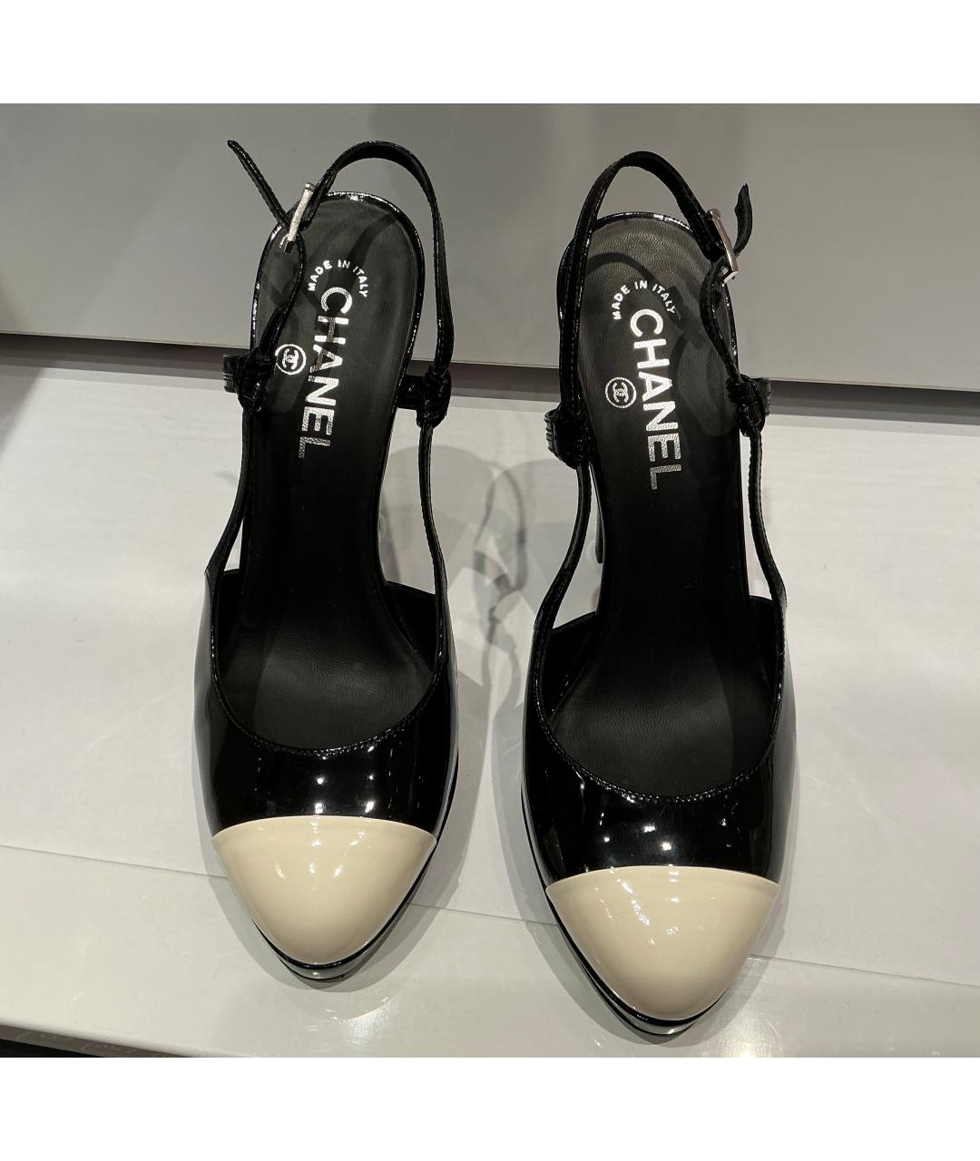 CHANEL Черные туфли из лакированной кожи, фото 2