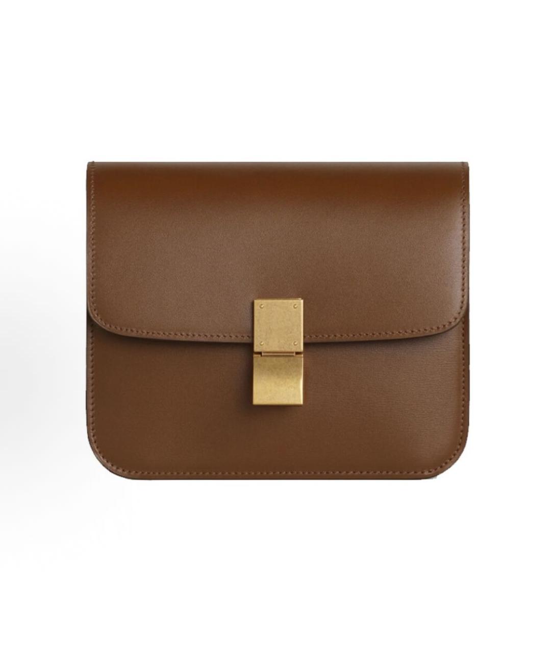 CELINE Коричневая кожаная сумка через плечо, фото 6