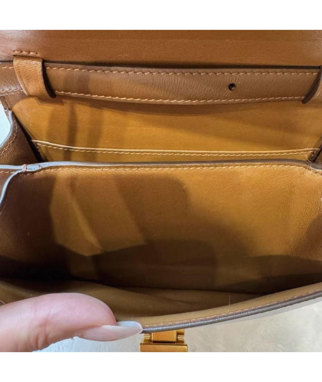 CELINE Коричневая кожаная сумка через плечо, фото 4