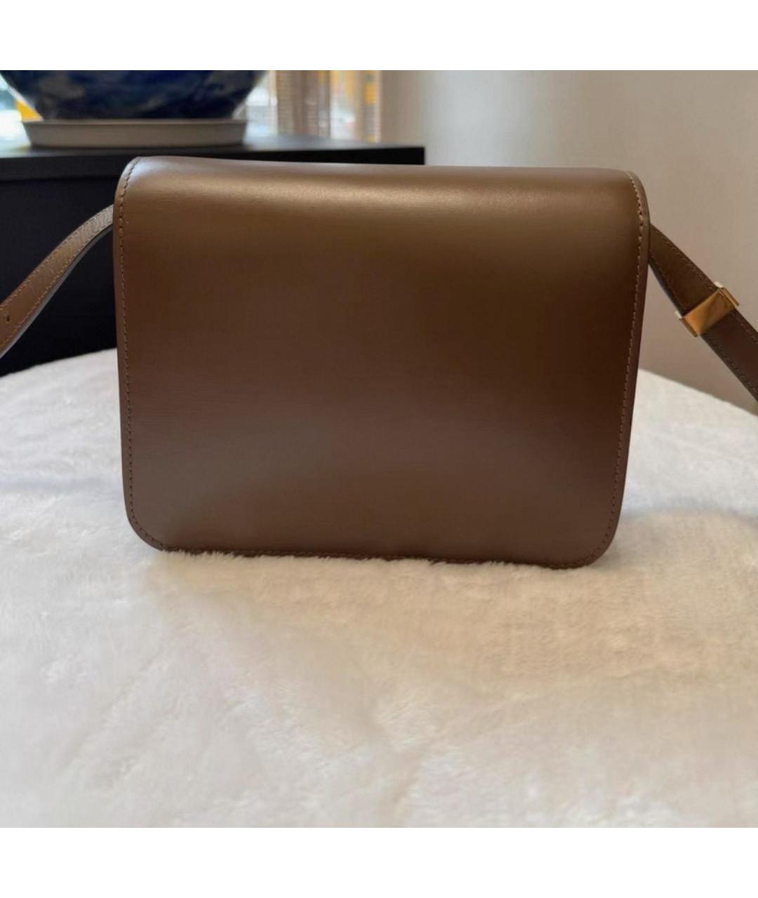 CELINE Коричневая кожаная сумка через плечо, фото 3