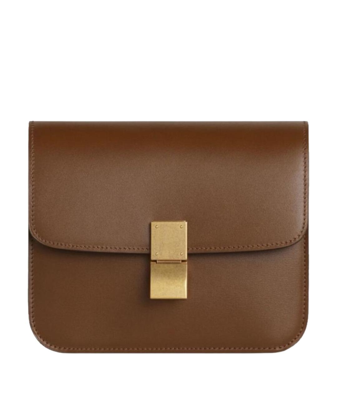 CELINE Коричневая кожаная сумка через плечо, фото 1