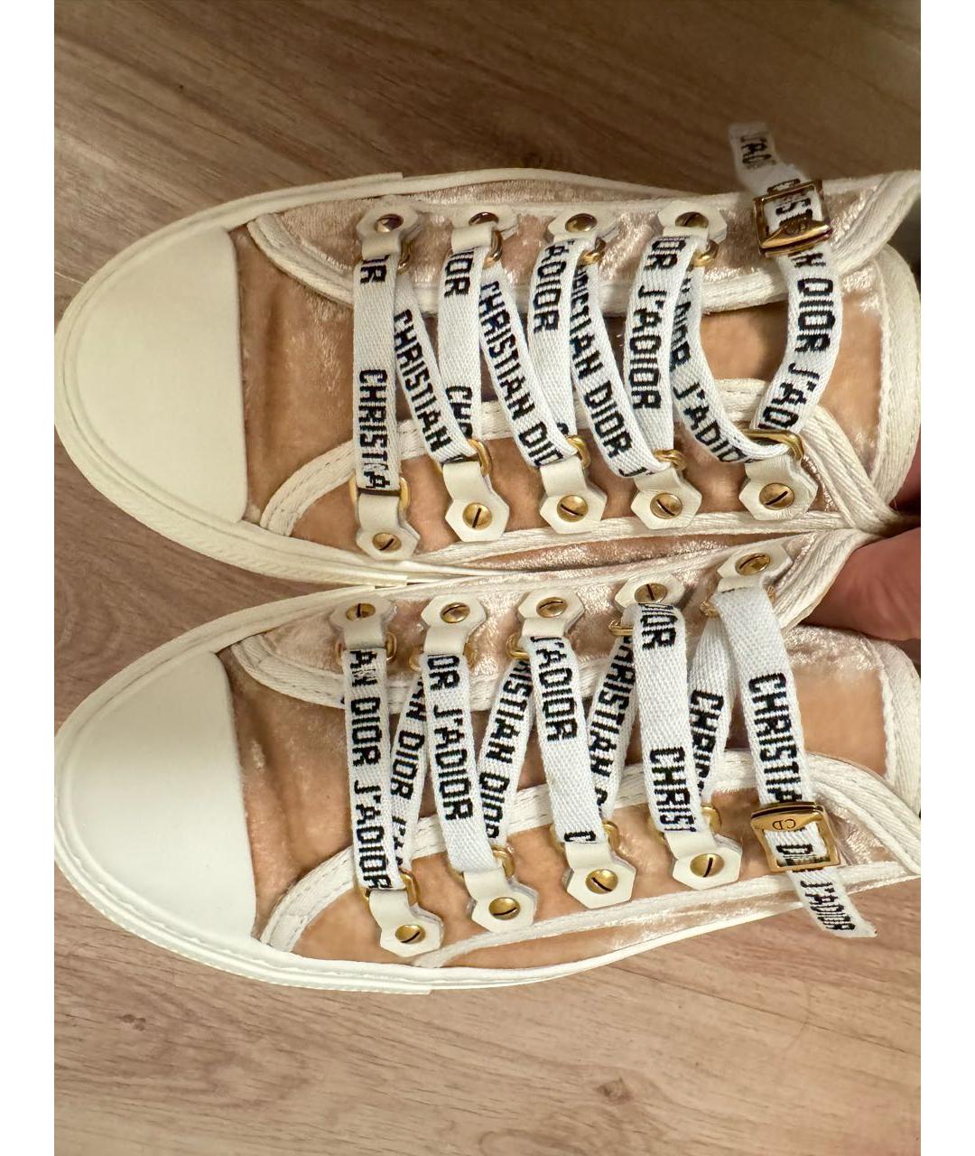 CHRISTIAN DIOR Розовые бархатные кеды, фото 3